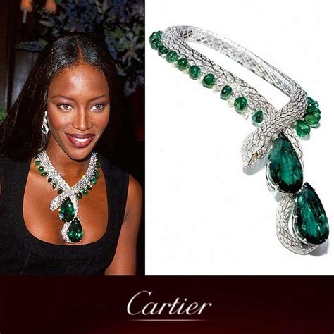 cartier snake and emerald necklace.